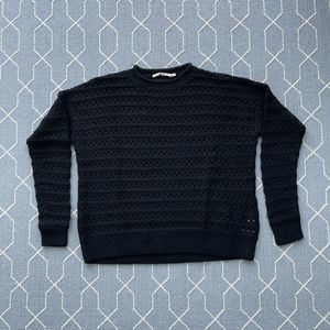 J Brand Wool Merino Crew Neck Black Sweater - Size Small